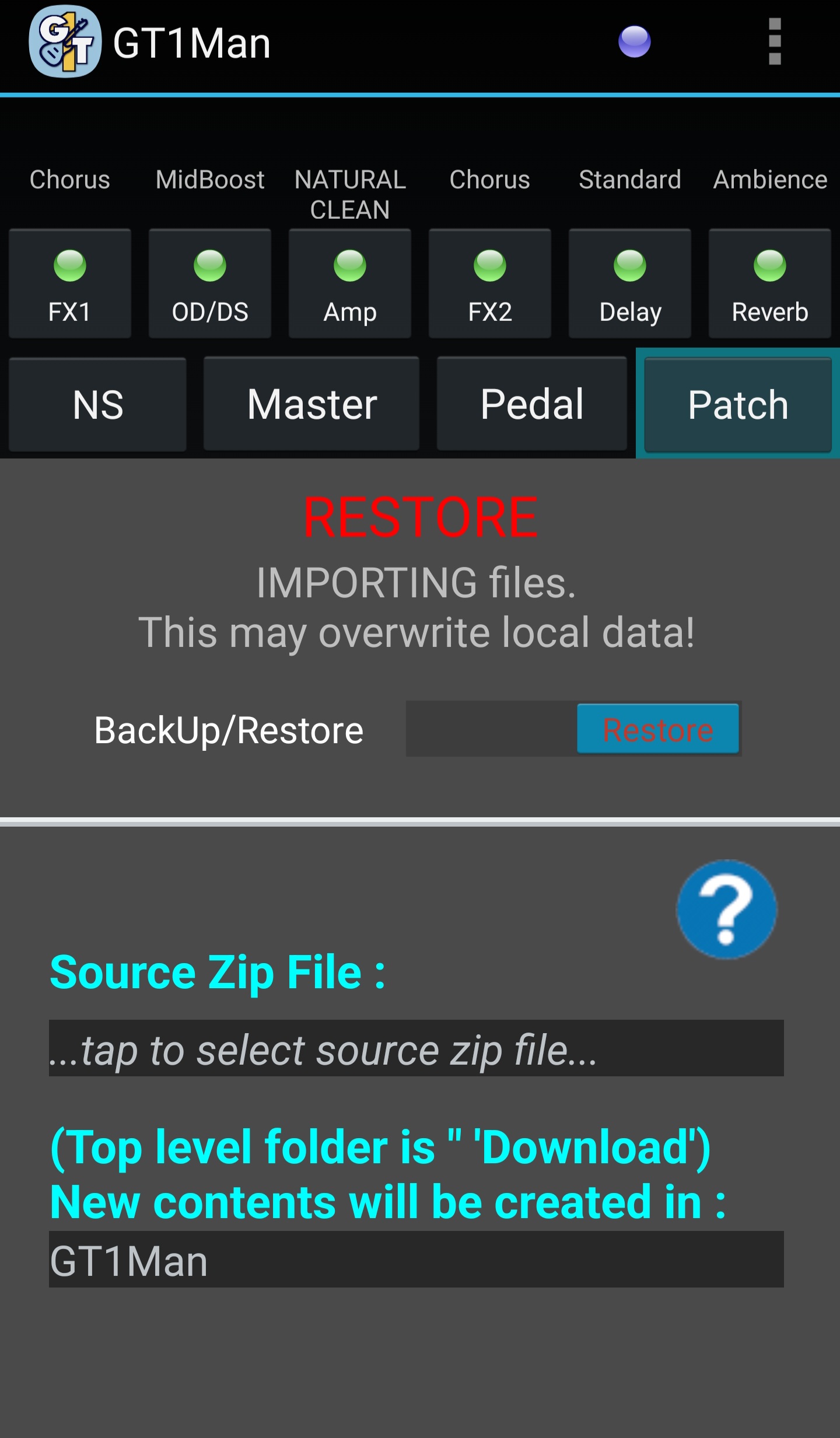 BackUpRestore Restore mode GT1Man