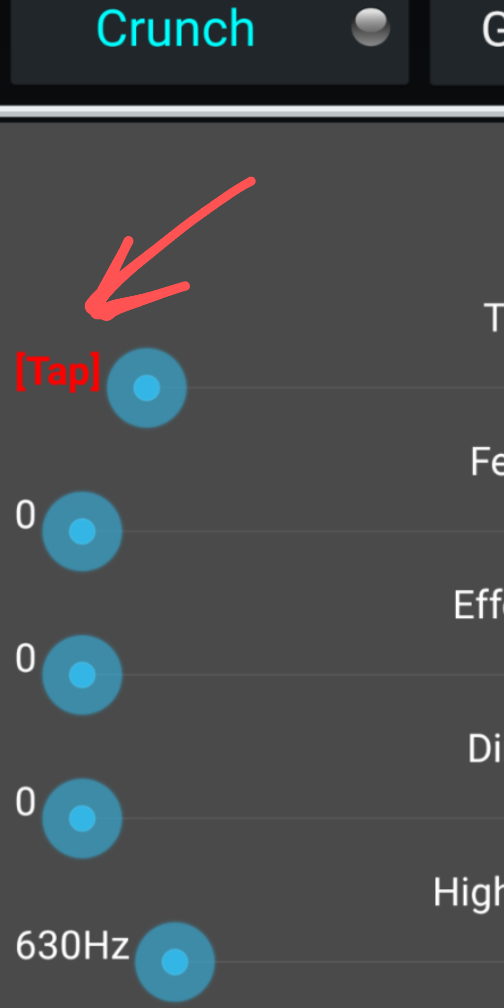 Delay Tap Tempo switch