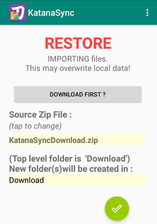 KSync Restore crop