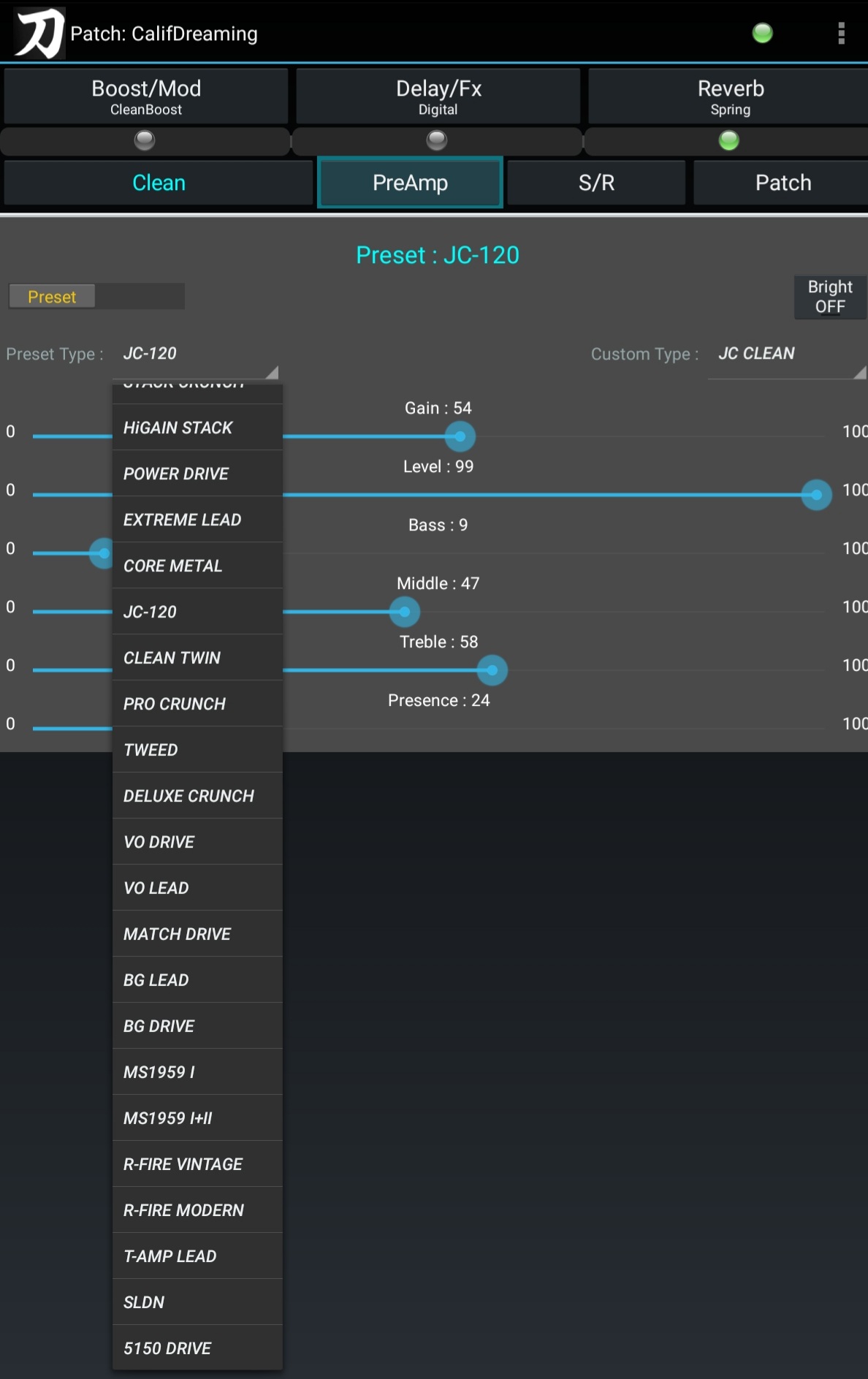 PreAmp Screen